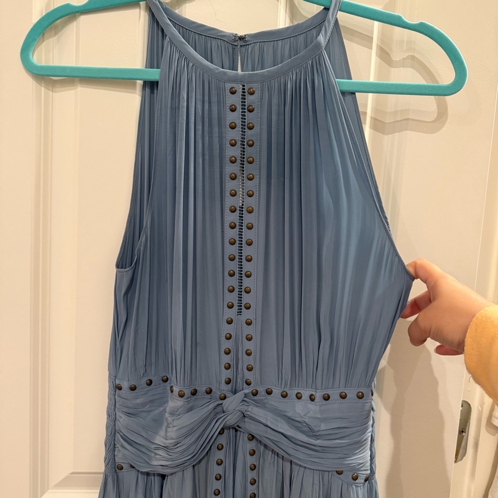 Ramy Brook Mel High Neck Midi Dress Blue size Small - Picture 5 of 12